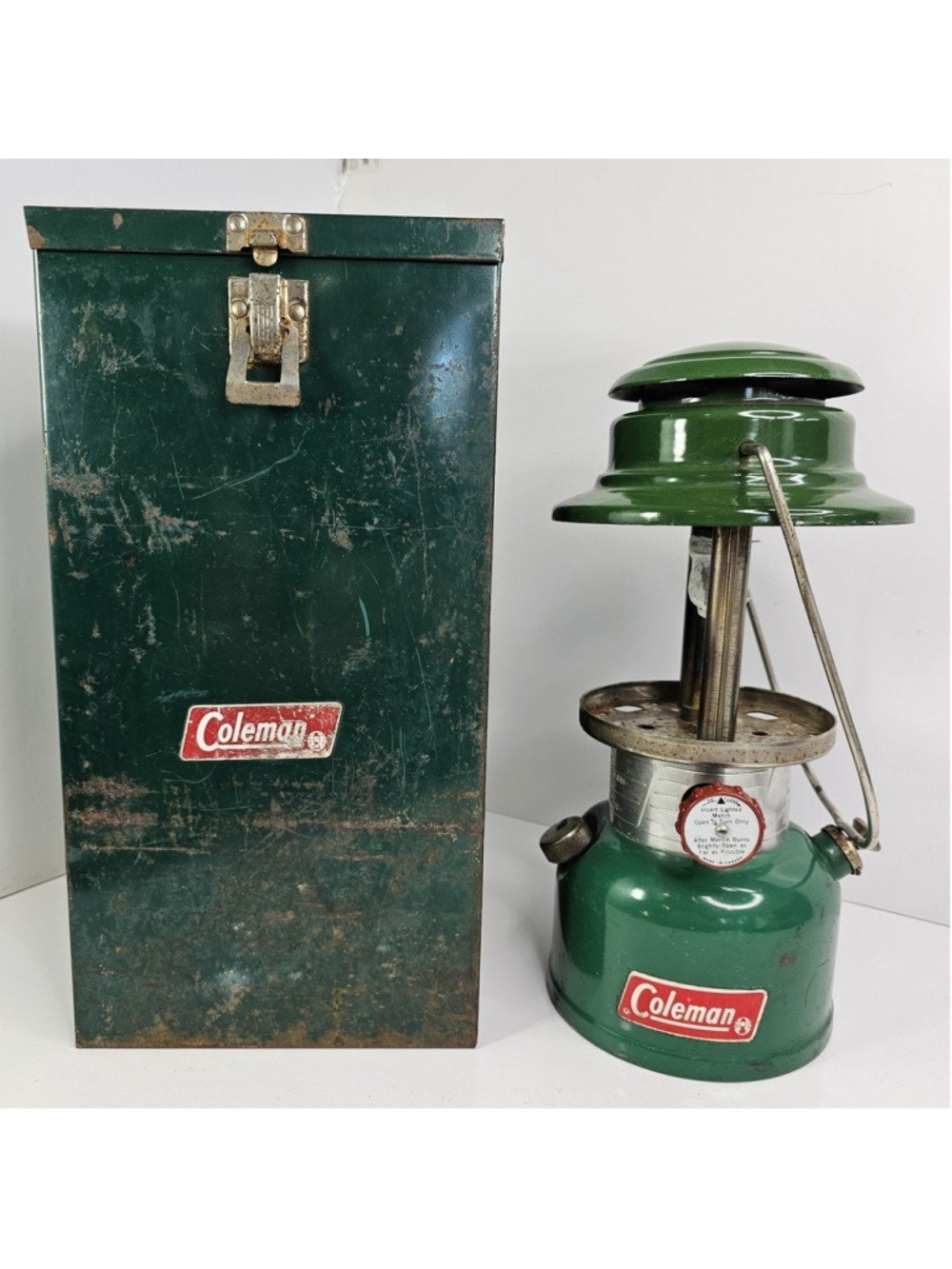 Vintage Coleman 335 Lantern 7-74 w/ Metal Travel Case Untested For Parts